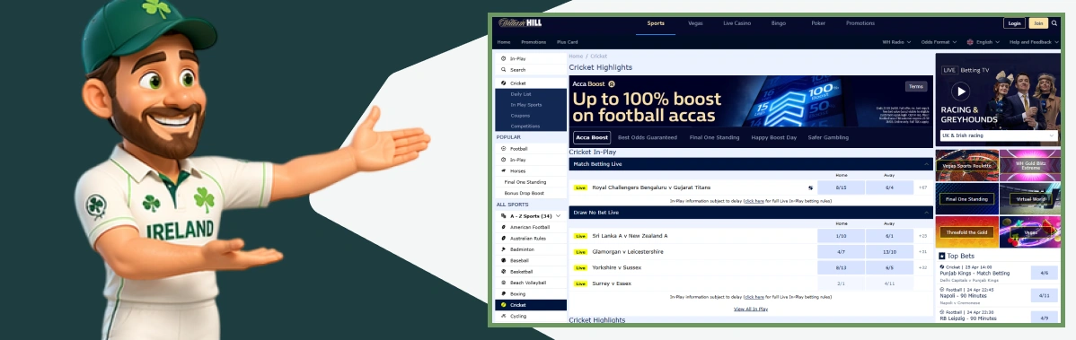 Live Cricket Betting in Ireland.